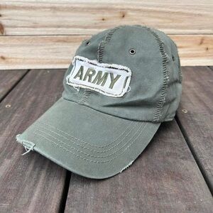 Khaki Green Distressed Rapid Dominance Military Army Baseball Cap Hat